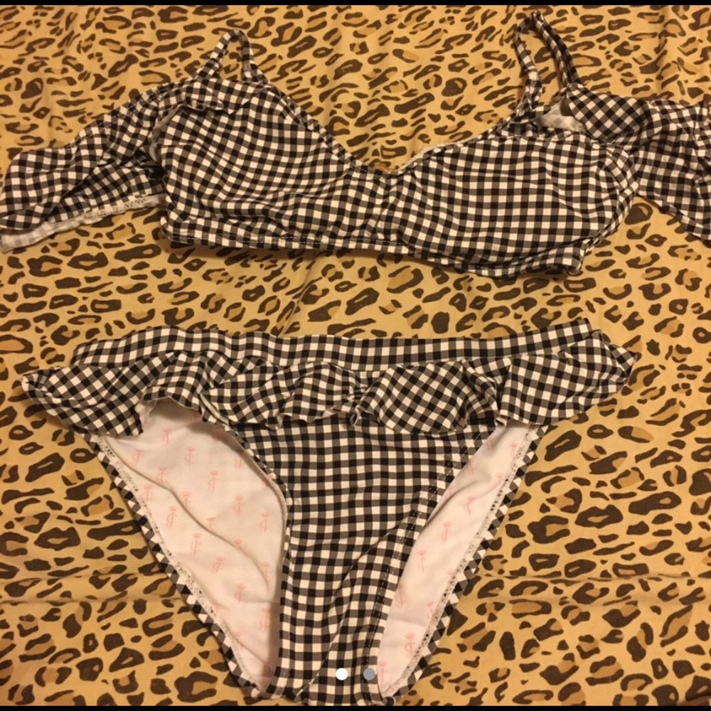 Juicy Couture gingham/plaid swimsuit set